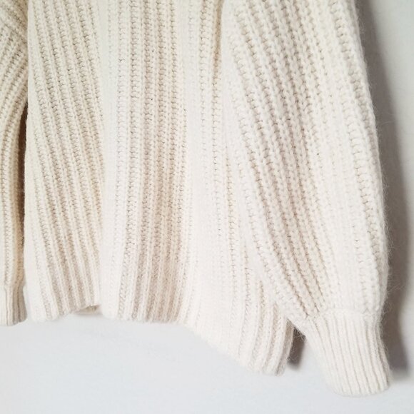 & Other Stories Oversized Rib Knit Cardigan S Alpaca Wool Blend Cream Chunky - Picture 13 of 16